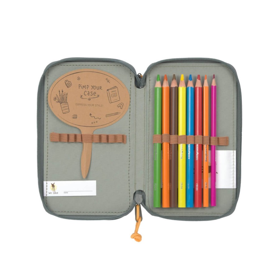 Potrójny piórnik – etui z wyposażeniem Unique, letters green / Lassig