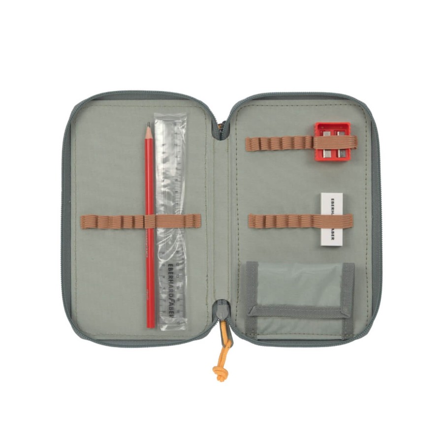 Potrójny piórnik – etui z wyposażeniem Unique, letters green / Lassig