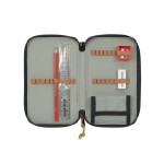 Potrójny piórnik – etui z wyposażeniem Unique, black / Lassig