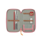 Potrójny piórnik – etui z wyposażeniem Unique, pink / Lassig
