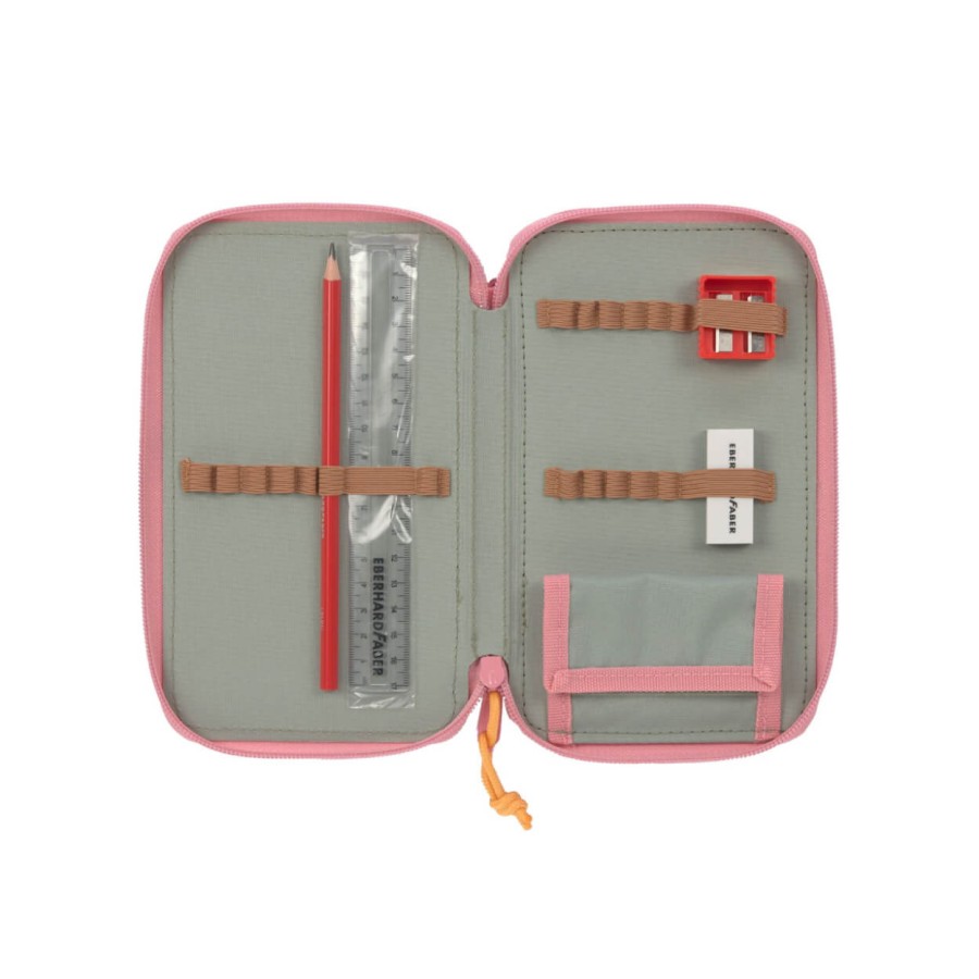 Potrójny piórnik – etui z wyposażeniem Unique, pink / Lassig