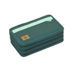 Potrójny piórnik – etui z wyposażeniem Unique, dark green / Lassig