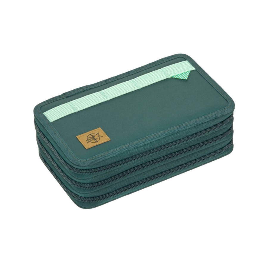 Potrójny piórnik – etui z wyposażeniem Unique, dark green / Lassig