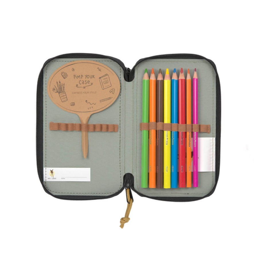 Potrójny piórnik – etui z wyposażeniem Unique, dark green / Lassig