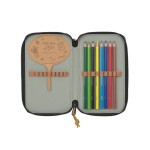 Potrójny piórnik – etui z wyposażeniem Unique, dark green / Lassig