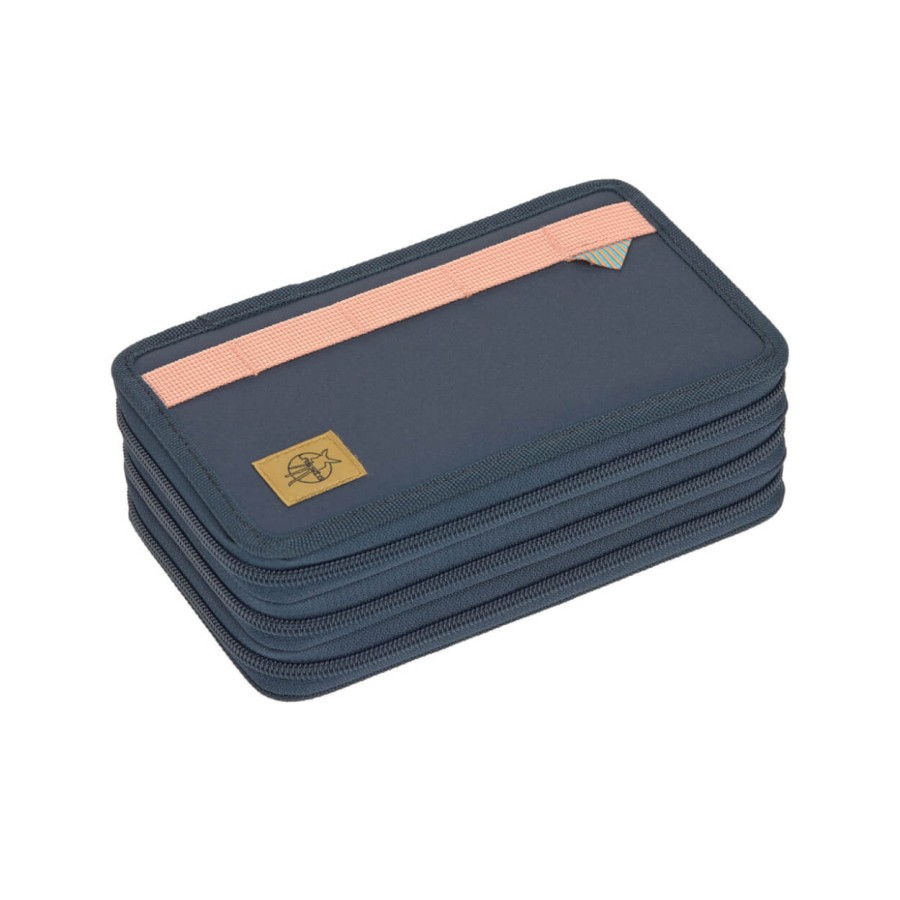 Potrójny piórnik – etui z wyposażeniem Unique, dark blue / Lassig