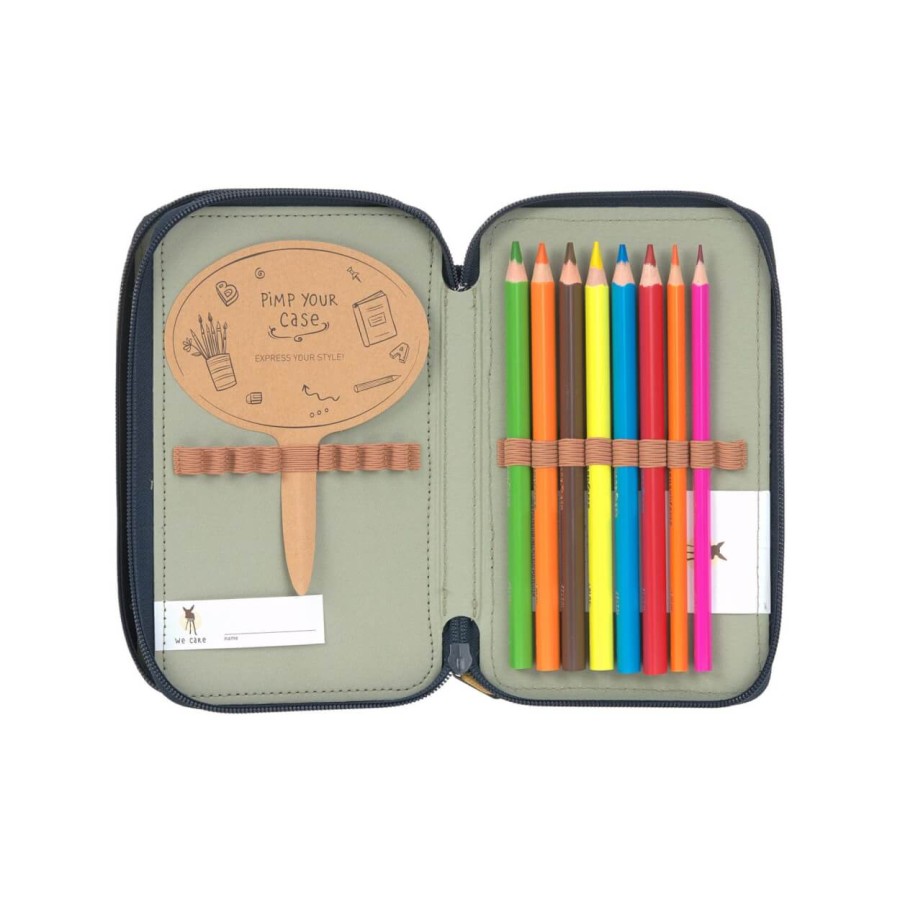 Potrójny piórnik – etui z wyposażeniem Unique, dark blue / Lassig