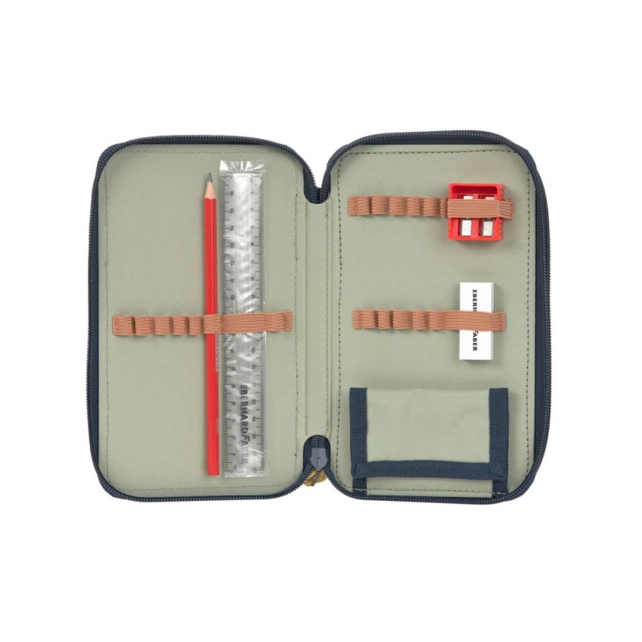 Potrójny piórnik – etui z wyposażeniem Unique, dark blue / Lassig