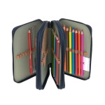 Potrójny piórnik – etui z wyposażeniem Unique, dark blue / Lassig