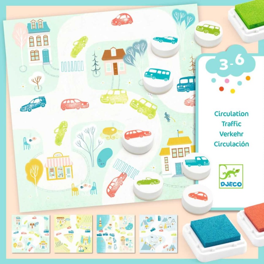 Zestaw artystyczny malowanie stempelkami POJAZDY 3+ / Djeco