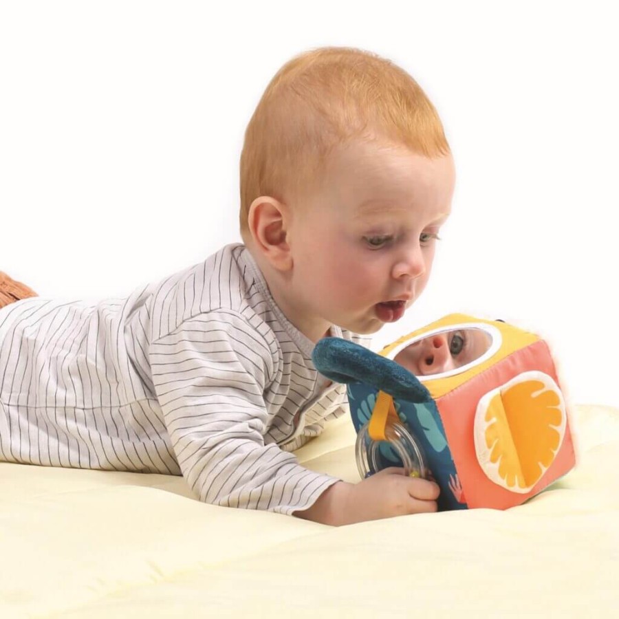 Tkaninowa kostka aktywizująca z listkiem i lusterkiem / LUDI