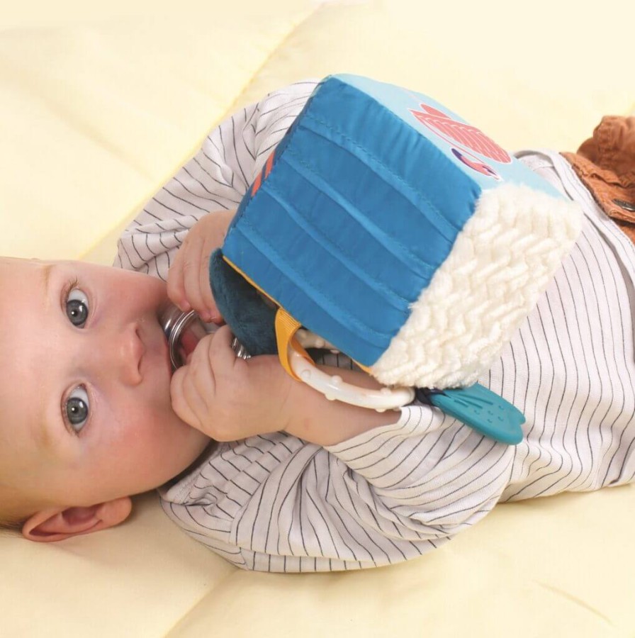 Tkaninowa kostka aktywizująca z listkiem i lusterkiem / LUDI