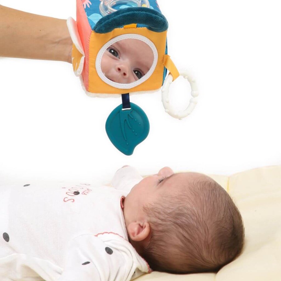 Tkaninowa kostka aktywizująca z listkiem i lusterkiem / LUDI