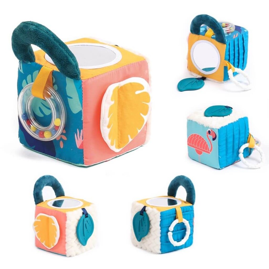 Tkaninowa kostka aktywizująca z listkiem i lusterkiem / LUDI