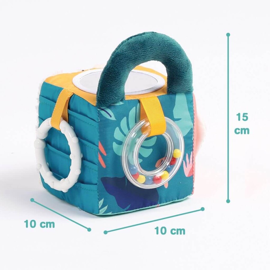 Tkaninowa kostka aktywizująca z listkiem i lusterkiem / LUDI