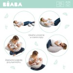 Ergonomiczna poduszka rogal dla kobiet w ciąży i karmiących Big Flopsy™, Fleur de coton Linen / Beaba
