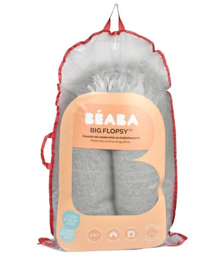 Ergonomiczna poduszka rogal dla kobiet w ciąży i karmiących Big Flopsy™, Fleur de coton Linen / Beaba