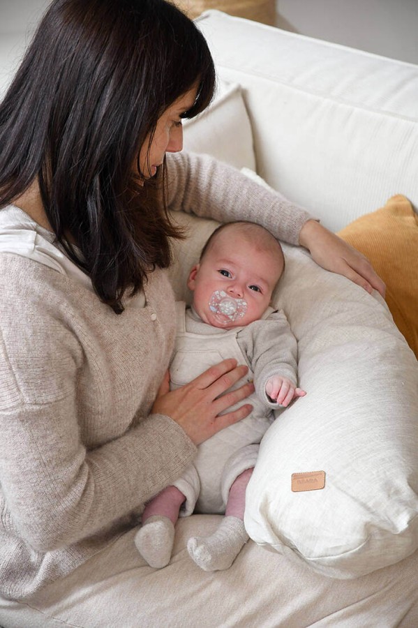 Ergonomiczna poduszka rogal dla kobiet w ciąży i karmiących Big Flopsy™, Linen natural / Beaba