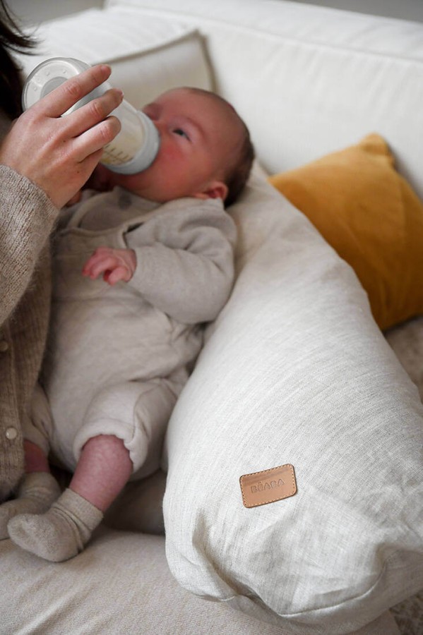 Ergonomiczna poduszka rogal dla kobiet w ciąży i karmiących Big Flopsy™, Linen natural / Beaba