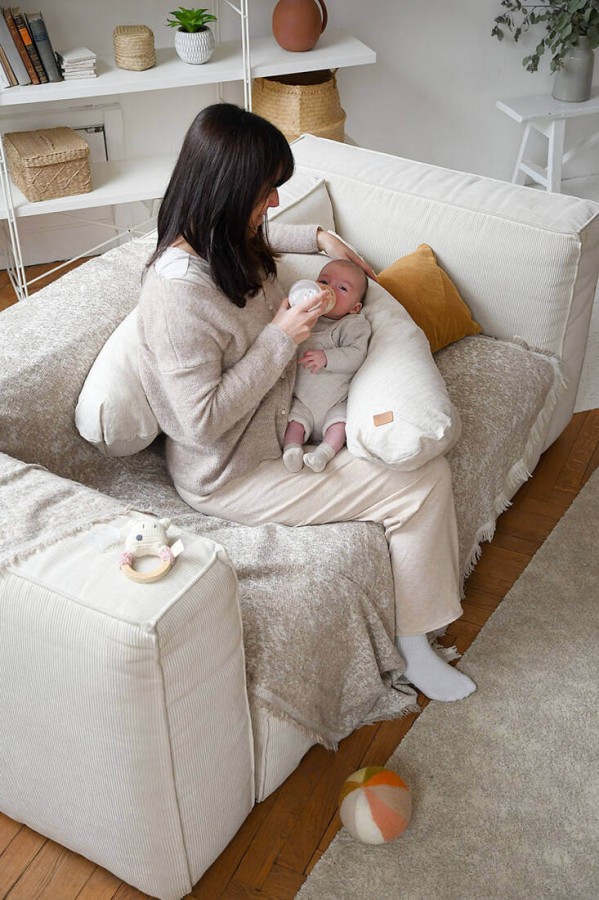 Ergonomiczna poduszka rogal dla kobiet w ciąży i karmiących Big Flopsy™, Linen natural / Beaba