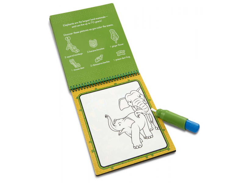 Melissa and Doug, Wielorazowa Wodna Kolorowanka WATER WOW Dżungla
