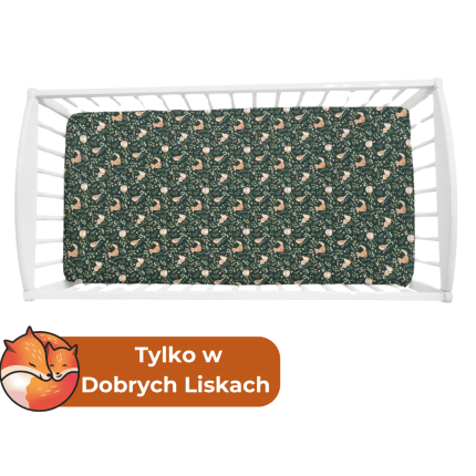 Prześcieradło do łóżeczka Green Forest / Dobre Liski by Sleepee