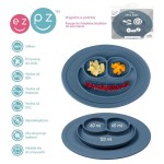 Silikonowy talerzyk z podkładką mały 2w1 Mini Mat granatowy / EZPZ