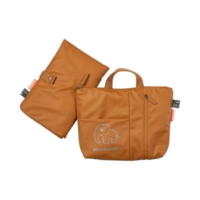 Musztardowy przewijak i torebka z malutkim wizerunkiem słonika