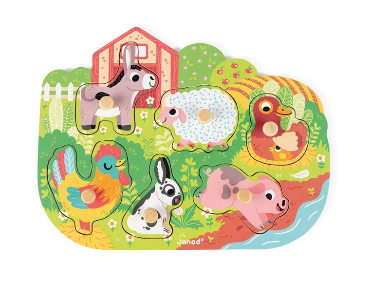 Puzzle drewniane ze zwierzątkami znanymi z farmy