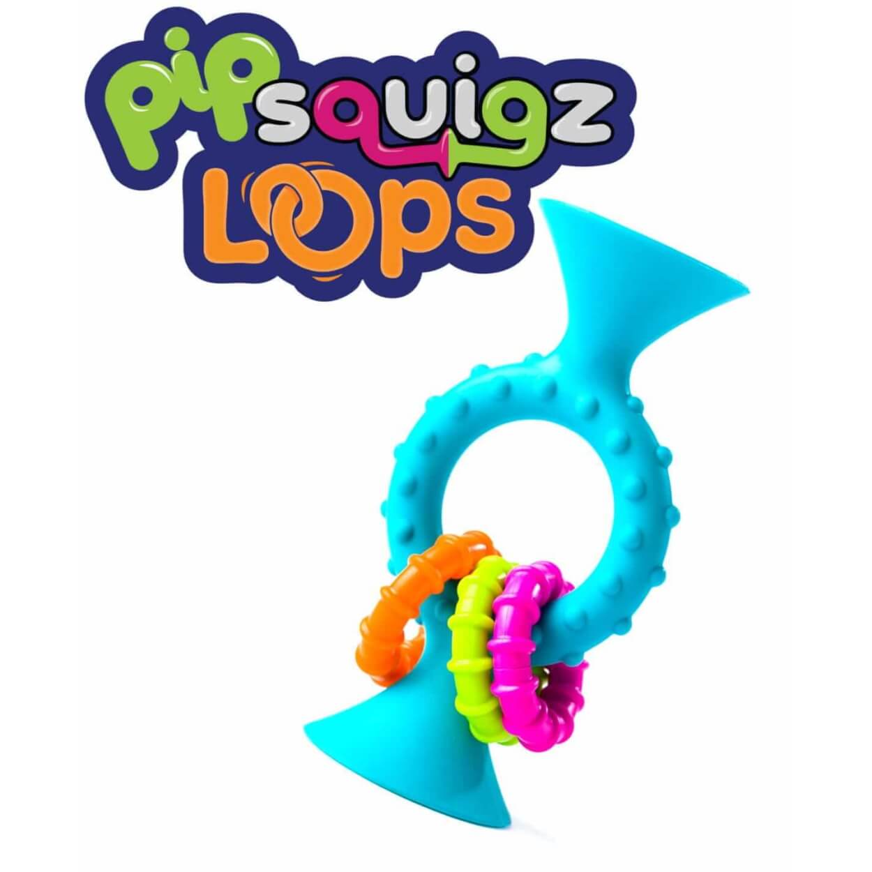 Bobo Przyssawki - grzechotka niebieska / Fat Brain Toys